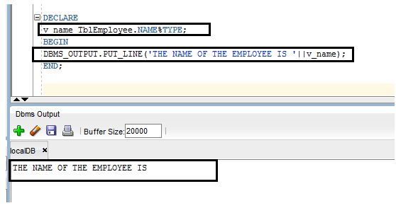 Type Attribute of type table column